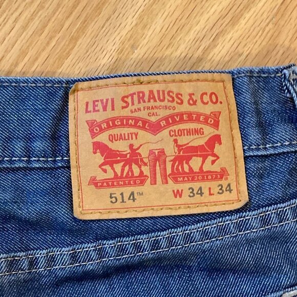 Levi's 514 Straight Fit Medium Wash Denim Jeans Size 34 x 34 - Picture 5 of 8